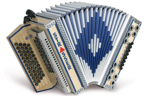 De luxe E (blau-weiß) von Strasser Harmonika