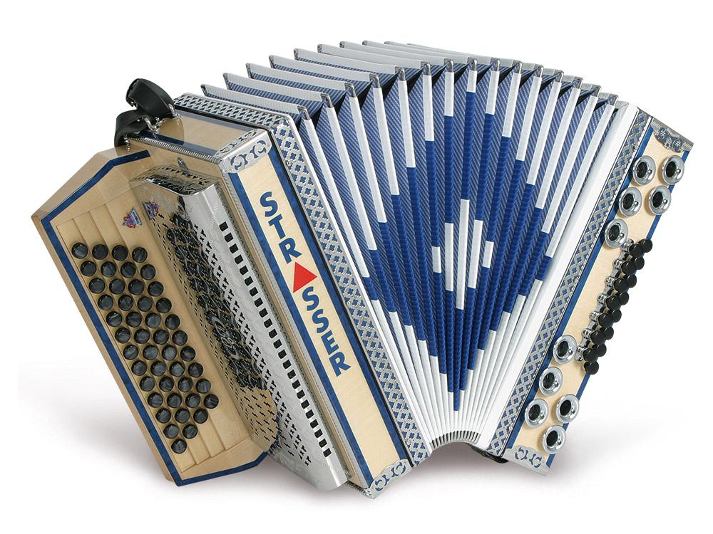 De luxe E (blau-weiß) von Strasser Harmonika